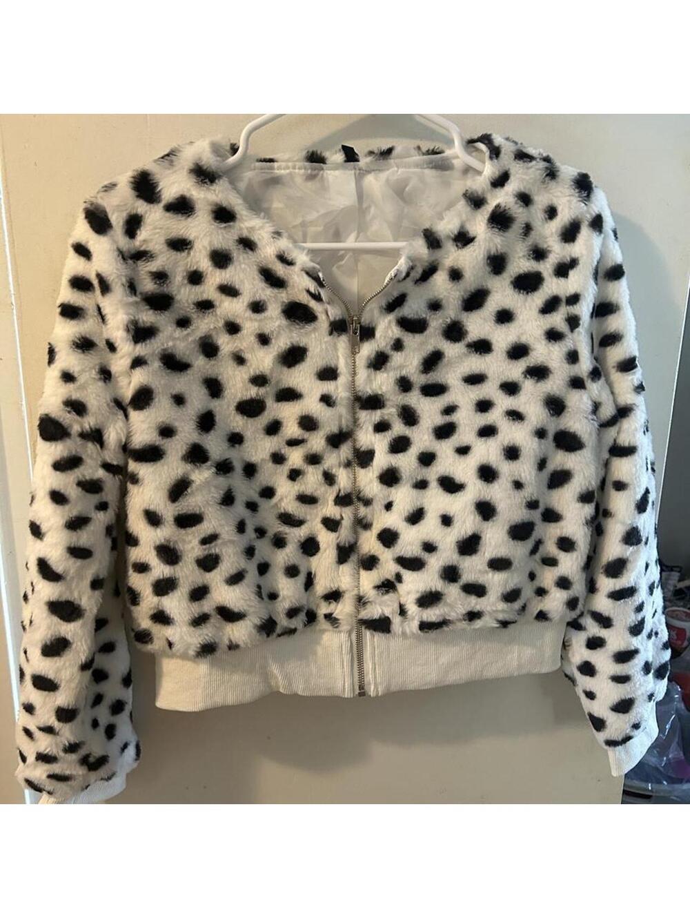 Brand new Y2K style white/black Dalmation print cropped jacket in a XS